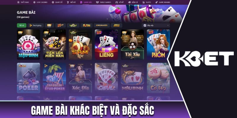 Game bài khác biệt và đặc sắc trên nền tảng